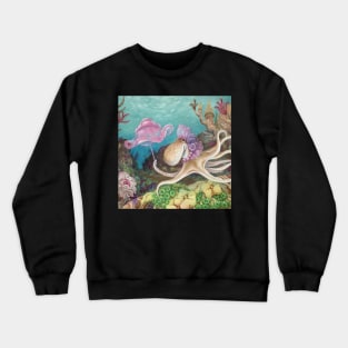 An Octopus and Her Parasol Crewneck Sweatshirt